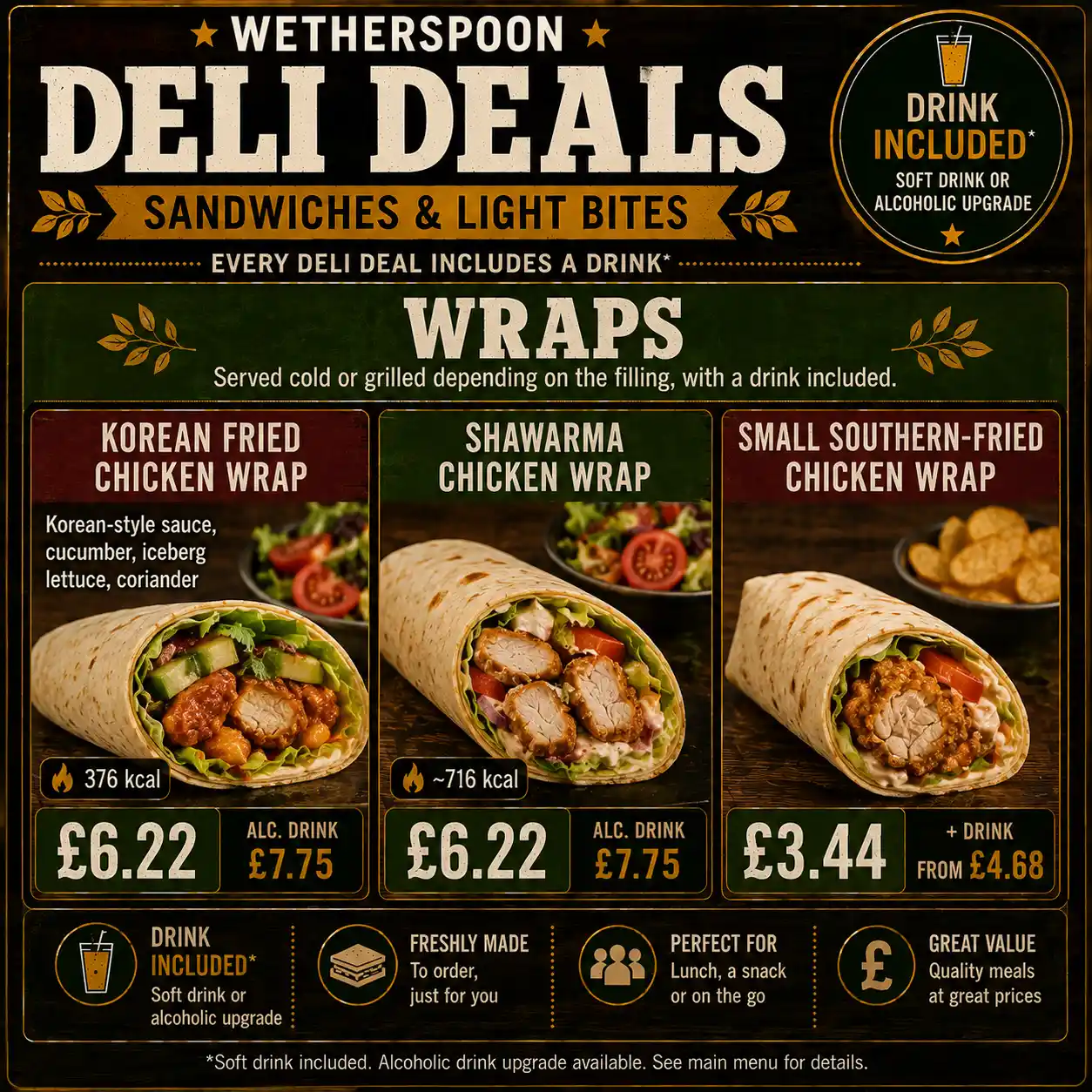Wetherspoons Korean Fried Chicken Wrap