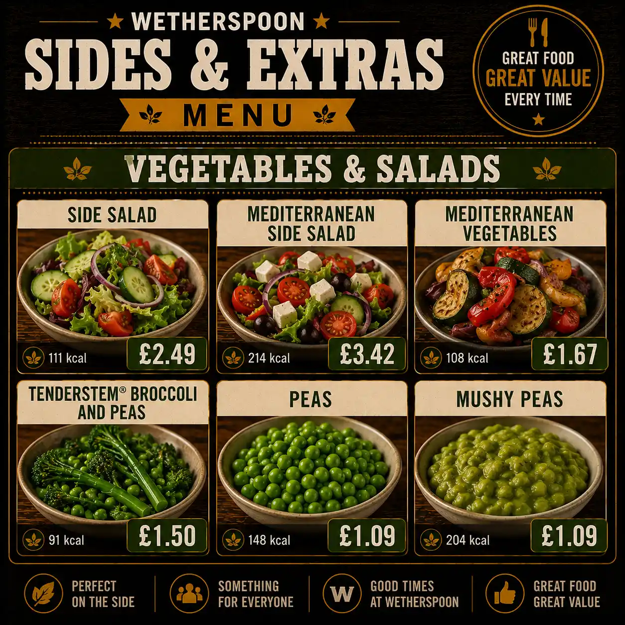 Wetherspoon Mediterranean side salad