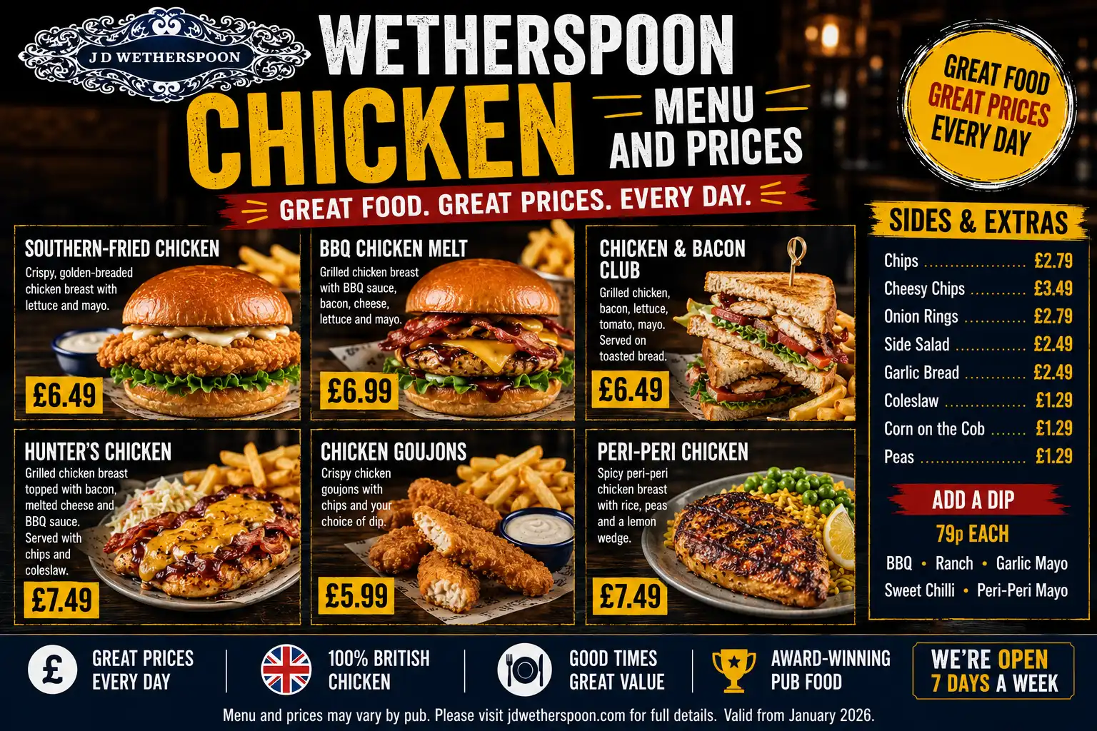 Wetherspoon-chicken-menu-highlights